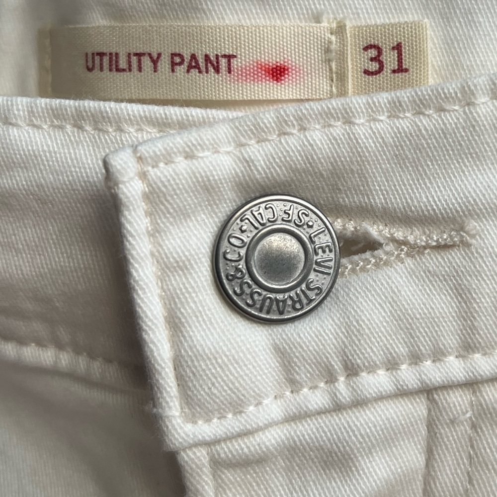 🆕 Levi's Utility Women's Cotton Cream Pants Jeans- New with Tags 12 - Picture 12 of 13